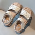 thumbnail image 2 of Nwiuh Toddler Girls Vintage Open Toe Sandals Cushioned Comfy Summer Dress Shoes(Beige, 11), 2 of 8
