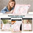 thumbnail image 4 of Allytechgroup Rugged Clear Case for iPad Pro 11 2022/2021/2020/2018/ iPad Air 4 5 Case, Clear Back Rotating Stand Handle Kids Friendly Shockproof Case Cover for iPad Pro 11 4th 3rd 2nd 1st Gen,Pink, 4 of 6