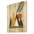 thumbnail image 2 of Designart 'Abstract Moon and Sun In Mountains I' Modern Print on Natural Pine Wood, 2 of 5