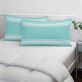 thumbnail image 4 of Aqua Striped Throw Pillow Cover, Pillowcase Protectors with Zipper, Breathable Decorative Lumbar Pillow Case Cover, Luxurious White Stripes Modern Abstract Art Pillow Shams for Couch Sofa 16x24Inch, 4 of 8