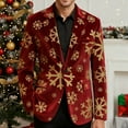 thumbnail image 5 of Lumeqa Men's Ugly Christmas Blazer Corduroy Xmas Print Holiday Party Jacket Two Button Slim Fit Business Office Blazers with Pockets, 5 of 5
