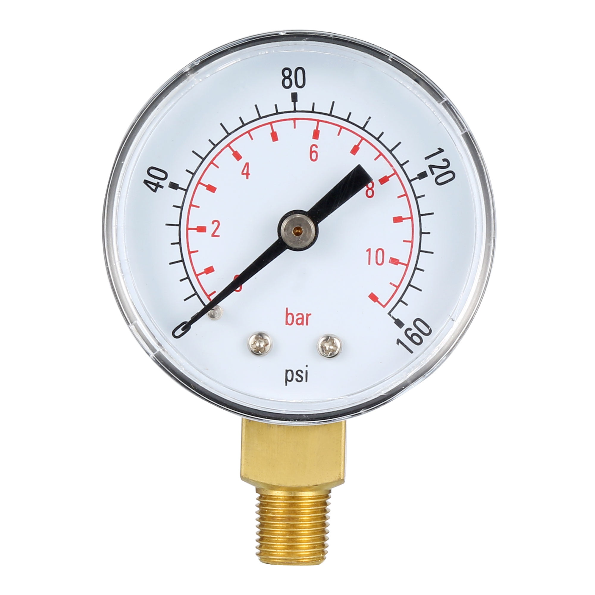 Water Pressure Gauge Compressor Hydraulic 0-160 PSI 1/8 inch NPT 0-10 Bar 