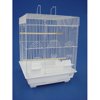 YML Group 5924WHT 5924 3/8" Bar Spacing Flat Top Small Bird Cage - 18"x18" In White