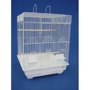 YML Group 5924WHT 5924 3/8" Bar Spacing Flat Top Small Bird Cage - 18"x18" In White