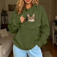 thumbnail image 2 of felwors Women's Oversized Pullover Pet Carrier Hoodie Cotton Blend Fleece Sweatshirt with Kangaroo Pocket Casual AG for Size S, 2 of 8
