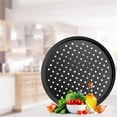 thumbnail image 4 of Bewildely Bandeja de acero al carbono antiadherente para pizza, accesorio de cocina, suministro de comedor perforado, hojas para galletas, Herramientas y accesorios para hornear, 4 of 6