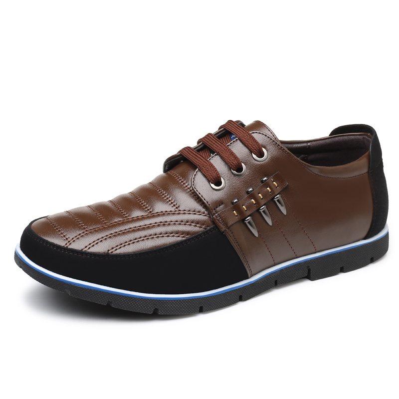 AU Men Genuine Leather Splicing Casual Driving Shoes Oxfords Non-slip ...