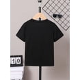 thumbnail image 3 of Youngsters' Cartoon Soccer Pattern T-Shirt, Soft Breathable Cotton, Crew Neck, Regular Fit, Casual Summer Top for Boys, 3 of 7