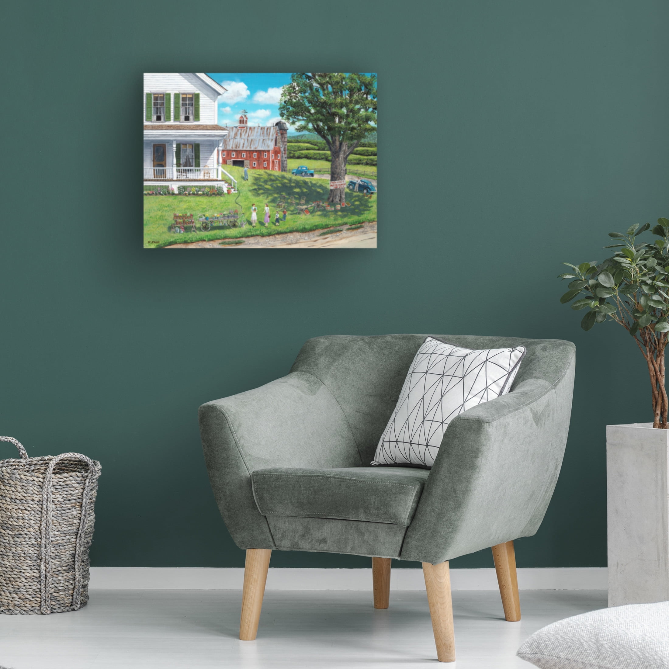 Canvas Wall Art - Bob Fair 'The Flower Lady' Wall Art for Living Room, Bedroom, or Office Décor by Trademark Fine Art - 32 x 24 Inches