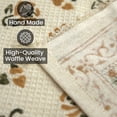 thumbnail image 4 of Lightweight & Durable Waffle Weave Towel with Hand Block Print by Fabdivine – 17" x 32", Set of 8, Meera, 4 of 4