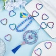 thumbnail image 4 of 1 caja de 20 llaveros con forma de corazón, de colores, de metal, de hierro, con forma de arcoíris, chapados en colores, con forma de corazón, conector para llaves, anilla de salto, 4 of 5