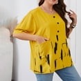 thumbnail image 4 of Blouse Ample d'Été Décontractée à Imprimé pour Femme à Manches Courtes et Col Rond en Coton et Lin, Haut Coupe Ample pour Grande Taille, Élégant et Confortable pour le Quotidien et les Sorties Relax, 4 of 6
