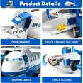 thumbnail image 5 of Airplane Toy,Transport Cargo Airplane Toys Music and Airplane Car Toy Play Set, with Vehicle Car Toy 1 Map 1 Barricade for 3+ Blue, 5 of 6