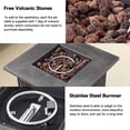 thumbnail image 6 of POCASSY Outdoor Swivel Chair Set of 4 with 30" Propane Fire Pit Table, Patio Furniture Set with Brown Wicker High Back Patio Swivel Chairs Square Firepit Table for Garden Balcony Porch - Brown/Gray, 6 of 11