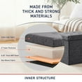 thumbnail image 3 of Ornavo Home 2 Pack 15 Inch Folding Storage Ottoman with Storage, Square Cube Linen Small Storage Ottoman Foot Rest Stool - Dark Gray, 3 of 5