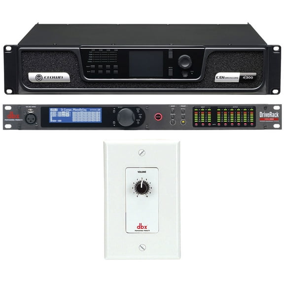 Crown CDI4300 CDI 4 x 300 Watt 70V Commercial Amplifier DriveRack Wall Control