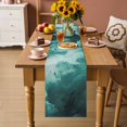 thumbnail image 2 of Teal Green Ombre Clouds Table Runner 72 Inches, Modern Abstract Gradient Cloud Bed Runner Dresser Scarves Tabletop for Indoor Outdoor Parties/Ceremony/Banquet, 18" x 72", 2 of 9