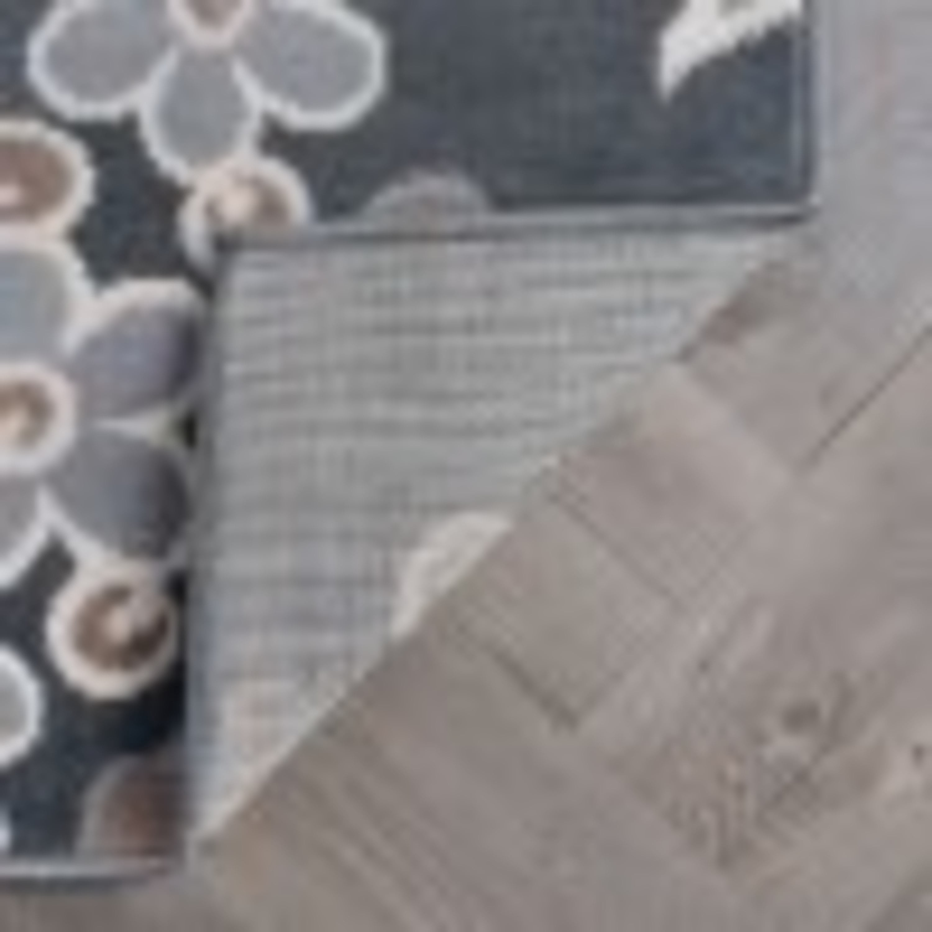 Hampton Transitional 8' x 10' Gray and Cream Polypropylene Indoor Area Rug