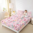 thumbnail image 3 of Manfei Adorable Axolotl Queen Sheets,Floral Seamless Print Queen Sheet Sets For Girls,Pink Pastel,4-Piece,1 Flat Sheet,1 Fitted Sheet and 2 Pillowcases, 3 of 7