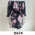 thumbnail image 4 of Vestido casual con estampado floral y hombros descubiertos, manga trompeta, para mujer, XXXL, 4 of 6
