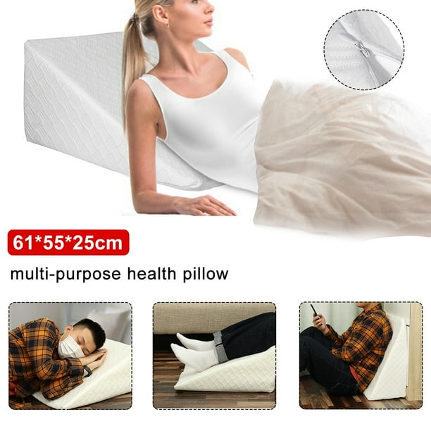 Tech Bed Wedge Pillow with Memory Foam TopReduce Back Pain, Snoring