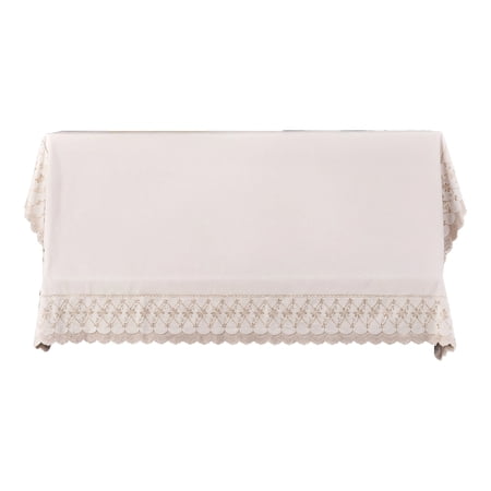 Nordic Style Piano Cover Set, Dustproof and Protective, Includes Bench Cover, Upright Piano Cover, and Key Cover, Elegant Lace and Pleated Design, Beige Cotton Linen