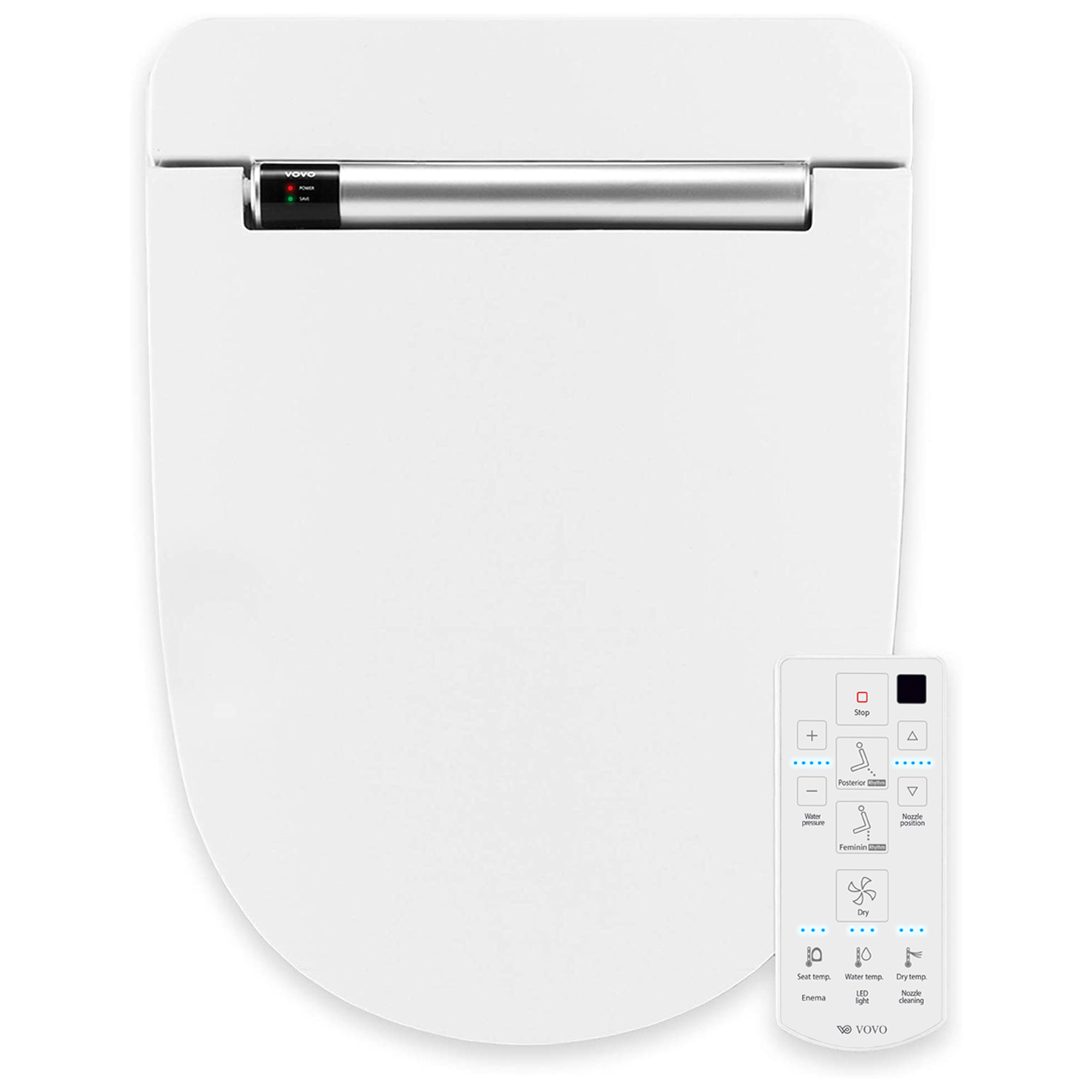 VOVO STYLEMENT VB4000SE Bidet Toilet Seat,Elongated,White,LED