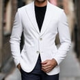 thumbnail image 2 of BiZtdJrK Office Work Blazers for Men Notch Lapel Long Sleeve 2 Buttons Dressy Casual Sport Coats Regular Fit Business Suit Jackets White M, 2 of 6