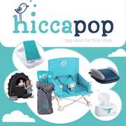 Hiccapop OmniBoost Travel Booster Chair with Tray, Folding Portable Booster Seat for Dining Table, Camping, Beach, Grandma’s, Tip-Free Design, Blue