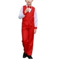 thumbnail image 2 of HAOTAGS Boys Formal Suit Outfit Sets, with Long Pants Bow Tie Long Sleeve Shirts Performance Outfits Red 9-10 Years, 2 of 4