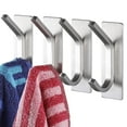 thumbnail image 2 of No Hook Shower Curtain Adhesive Hooks Stainless Steel Self Adhesive Robe Coat Hook For Bathroom Kitchen Wall Mounted Door Clothes Hook No Screws Damage Free Towel Hook Silver, 2 of 4