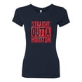 thumbnail image 2 of Straight Outta Houston HOU Fan | Fantasy Football | Womens Sports Slim Fit Junior Tee, Navy, 2XL, 2 of 4