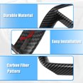 thumbnail image 4 of 2 Piezas Carbono Fibra Patrón Negro Interior Volante Funda Adornos Unique Bargains Adhesivo embellecedor para volante, 4 of 7