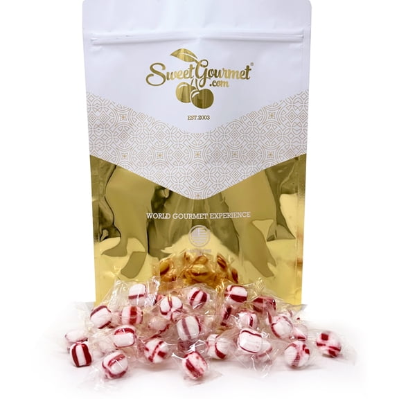 SweetGourmet Triple-Distilled Peppermint Oil, Soft Mint Puffs Candy, Clear Wrapped, Gluten-Free, Kosher, Pure Cane Sugar, 3 Pound Bulk Bag