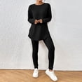 thumbnail image 4 of Two Piece Sets For Women Fall Clothing Set Warm Soft Long Sleeve Ribbed Knit Leggings Shoulder Set, 4 of 9