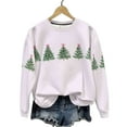 thumbnail image 5 of Christmas Outfits for Women Loose Crewneck Graphic Pullover Sweatshirt without Hood Long Sleeve Holiday Tops (M, Pink A), 5 of 7