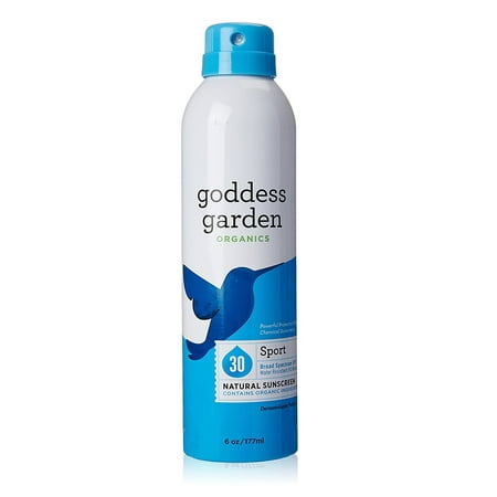 Goddess Garden Organics Sunny Sport Spray Natural Sunscreen SPF 30 Scent Free -- 6 (Best All Natural Organic Sunscreen)