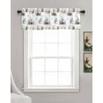 thumbnail image 3 of Christmas Linen Curtain Valance for Bedroom/Bathroom/Kitchen/Office/Living/Dining Room Window,Xmas Tree Snowman Elk Squirrel Farmhouse Rod Pocket Topper Decorative Cafe Drapes Panel 60"x18", 3 of 6