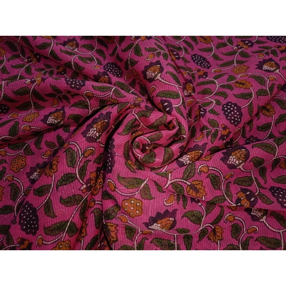 100% silk chiffon floral printed fabric 44" wide available in four colors