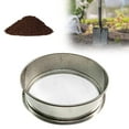 thumbnail image 1 of Tamiz de tierra de metal, de mano, malla fina, multifuncional, para jardín y cocina, filtro de arroz, herramienta duradera y compacta, 1 of 7