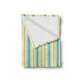 thumbnail image 2 of Geometric Soft Flannel Fleece Blanket, Summer Season Inspired Exotic Toned Vertical Stripes and Dots Abstract, Cozy Plush for Indoor and Outdoor Use, 50" x 60", Seafoam Yellow White, by Ambesonne, 2 of 5