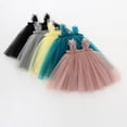 thumbnail image 4 of Vestido de falda de malla con tirantes de verano para niñas con borde de orejas de madera Falda de princesa para bebé Falda pontón, 4 of 6