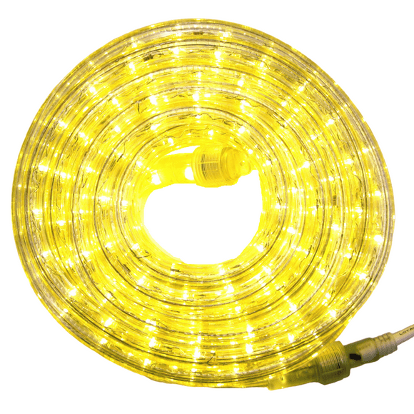 Flexilight 24Ft LED Rope Light 120V 2-Wire 1/2” 13mm Diameter Extendable Indoor Outdoor Home Decoration Christmas Party Accent Lighting (Yellow)