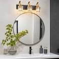 thumbnail image 3 of LMQNINE 3-Light Modern Bathroom Sconce,Vanity Light with Crystal Accents,Over-Mirror,BlackGlod, 3 of 7