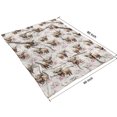 thumbnail image 4 of Beige Highland Cow Flower Pattern Blanket,Comfortable Soft Lamb Wool Throw Blanket,All Season,Warm Lightweight Blankets for Sofa Bed Couch Living Room Chair,60"x80", 4 of 4