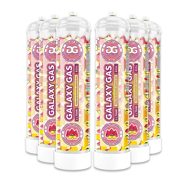 BULK BUY 6 *NEW* Galaxy Gas Infusion XL 1L 615g N2O Nitrous Oxide Tanks Watermelon Lemonade