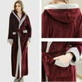 thumbnail image 4 of Plush Robes For Women and Men, Unisex Soft Warm Winter Fleece Long Hooded Bathrobe , Christmas Gifts for Family, 4 of 7