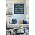 thumbnail image 3 of MuralMax Inspirational Quote Wall Decor - Bless This Home & All Who Canvas Art - Gifts For Wedding Anniversary, Bridal Showers, Parents, Grandparents, Office Parties - Color, Blue # 3 - Size 24 x 24, 3 of 5