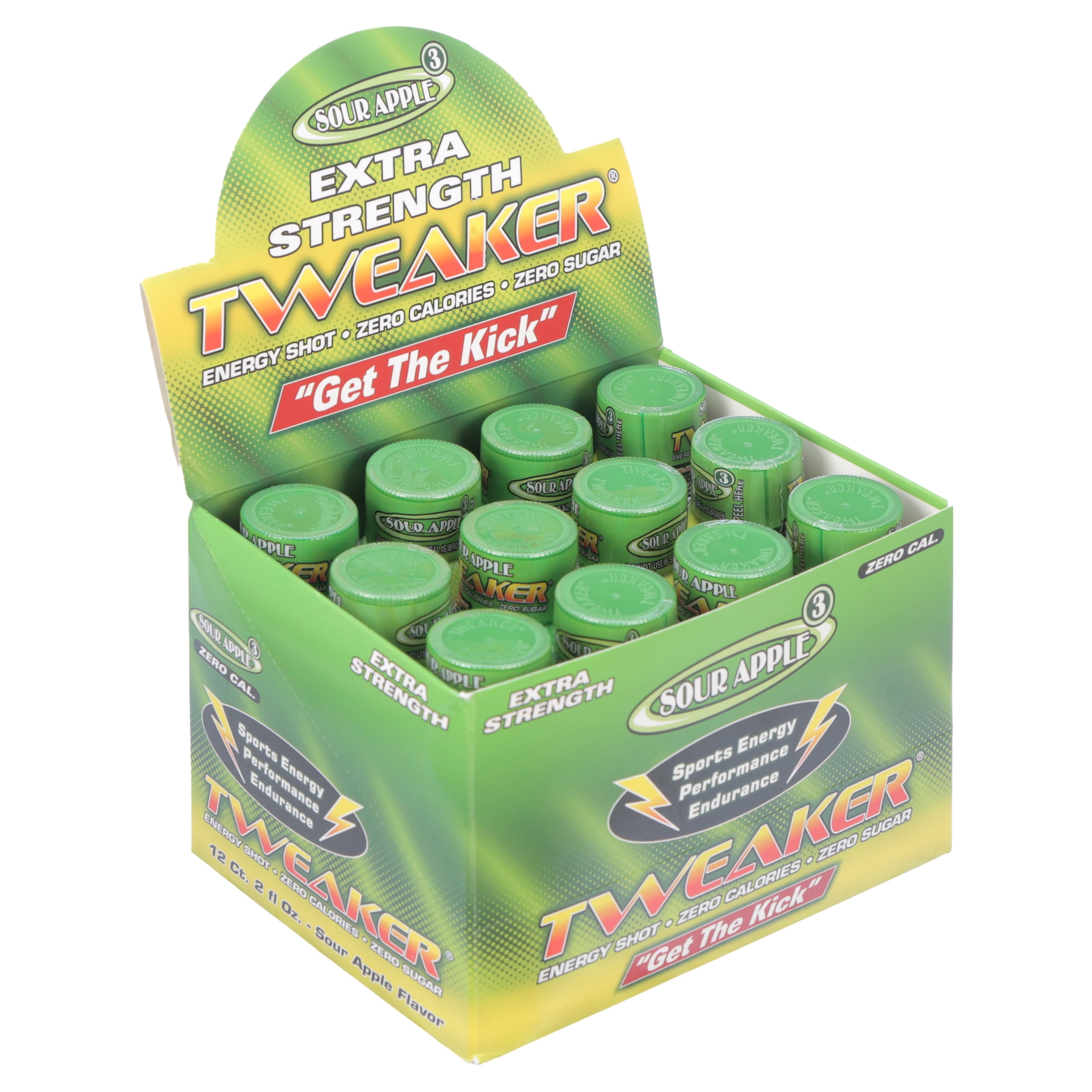 Tweaker Energy Shot, Sour Apple, Extra Strength, 2 fl oz, 12 Count