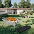 thumbnail image 1 of Barbacoa de carbón, parrillas plegables para acampar Parrilla plegable de jardín Parrilla de barbacoa Parrillas de leña para el hogar, Senderismo, Coc 45cmx31cmx22cm shamjiam parrilla de barbacoa, 1 of 8